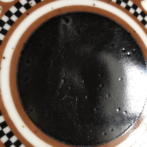 Set Of Two Speckled Southwest Aztec Stoneware Luncheon Plates CVD - Picture 14 of 15